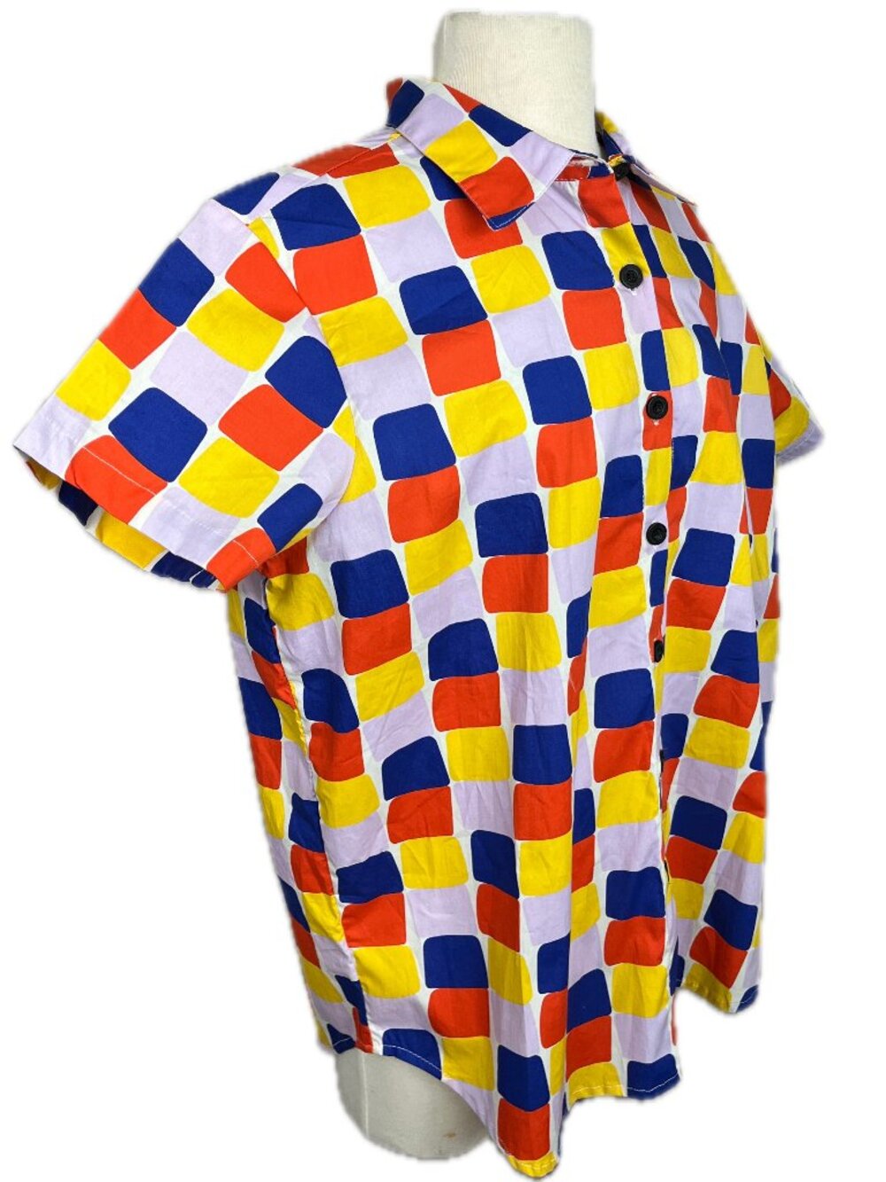 Nooworks Short-Sleeved Grid Print Shirt Size 2XL